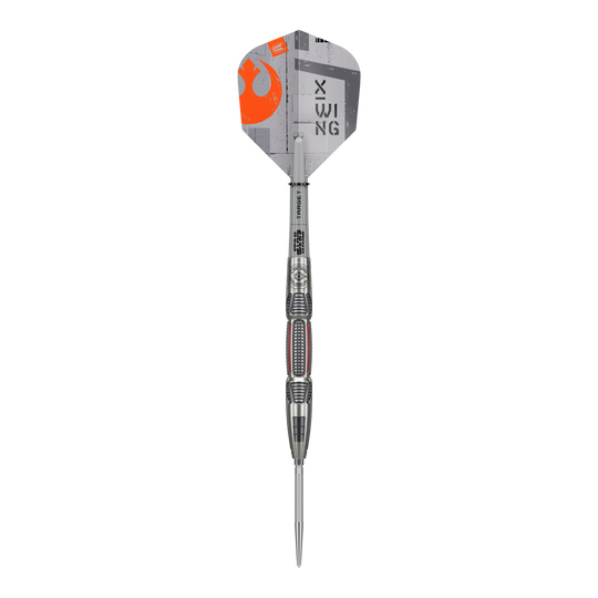 Target Star Wars X-Wing Swiss Point Steeldarts Abgebildet sind Target Star Wars X-Wing Swiss Point Steeldarts. Die Darts sind inspiriert von der Star Wars X-Wing Serie.