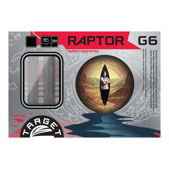 Target Japan Prime Series George Nishitani Raptor GEN6 Softdarts mit 21,5g Gewicht sind dargestellt. Diese Darts bieten eine hochwertige Qualität.