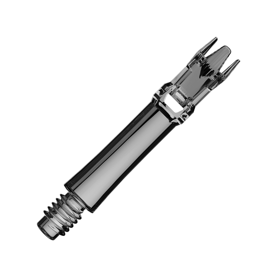 L-Style L-System Ersatzshafts - Clear Black Mehrere schwarze transparente Ersatzshafts sind zu sehen. Die Shafts liegen geordnet nebeneinander.