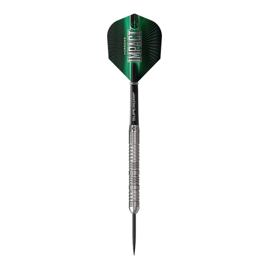 Harrows Impact Steeldarts Das Bild zeigt Harrows Impact Steeldarts. Die Darts sind modern gestaltet und für Steeldart-Wettkämpfe geeignet.