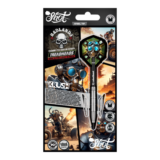 Shot Badlands Krush Steeldarts Abgebildet sind die Shot Badlands Krush Steeldarts. Diese Steeldarts sind für ein exaktes Spiel konzipiert.