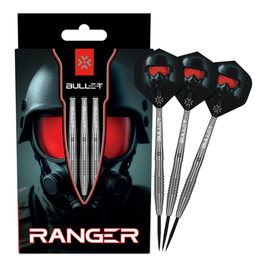 Bullet Ranger Steeldarts Auf dem Bild ist das vollständige Set der Bullet Ranger Steeldarts zu sehen. Die Steeldarts werden für Präzisionswürfe verwendet.
