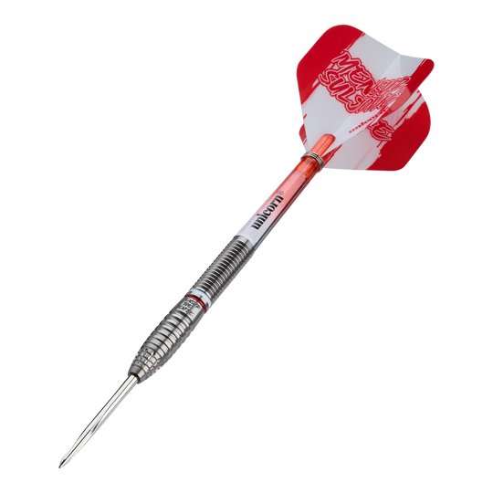 Unicorn Mensur Suljovic The Gentle Steeldarts - 23g Dieses Bild zeigt die Unicorn Mensur Suljovic The Gentle Steeldarts - 23g. Die Darts sind ein hochwertiges Produkt für Dartspieler.