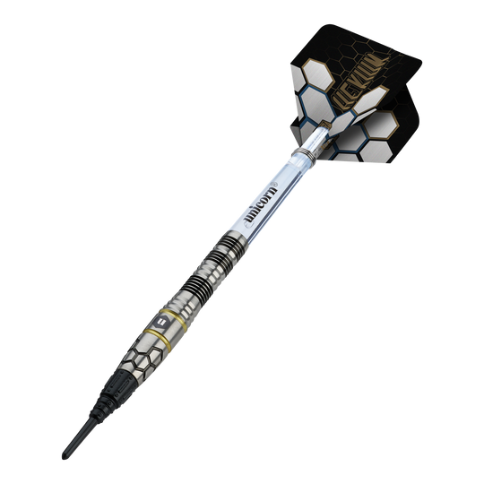 Unicorn Hexium Style 01 Black & Gold Softdarts - 22g Unicorn Hexium Style 01 Black & Gold Softdarts - 22g ist ein hochwertiger Softdart mit stilvollem Design. Er bietet ausgezeichnete Griffigkeit und ist für anspruchsvolle Spieler geeignet.