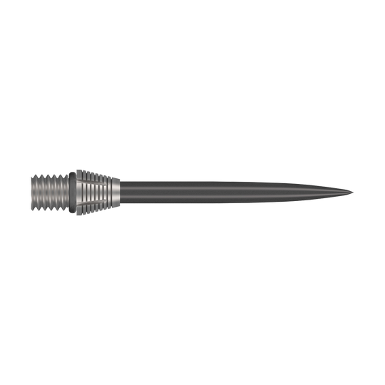 Auf diesem Bild sind die Shot Tactra Conversion Points - 34 mm zu sehen. Diese robusten Spitzen ermöglichen eine einfache Umrüstung für Dartspieler.