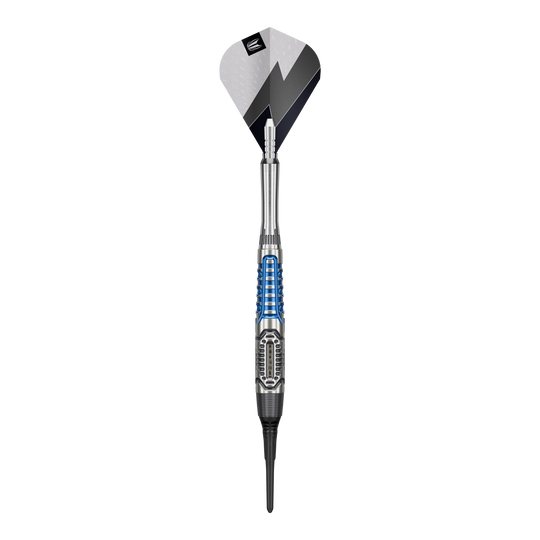 Target Phil Taylor Power X Chrono Softdarts Das Bild zeigt die Target Phil Taylor Power X Chrono Softdarts. Es handelt sich um spezielle Softdarts, benannt nach dem bekannten Dartspieler Phil Taylor.