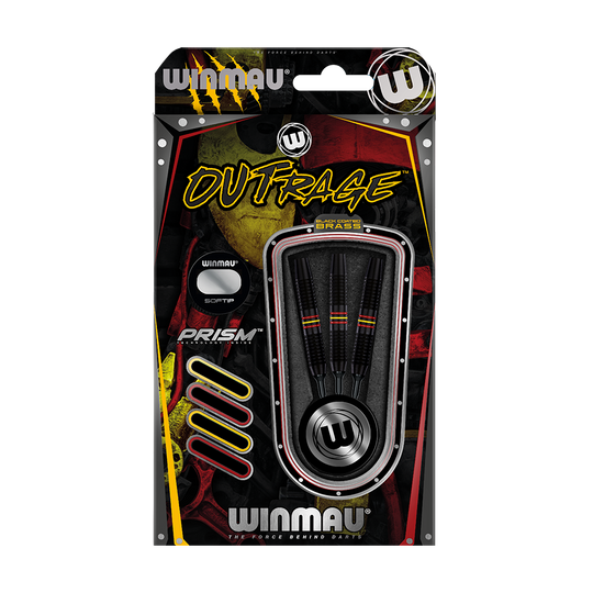 Winmau Outrage V1 Black Coated Brass Softdarts - 18g