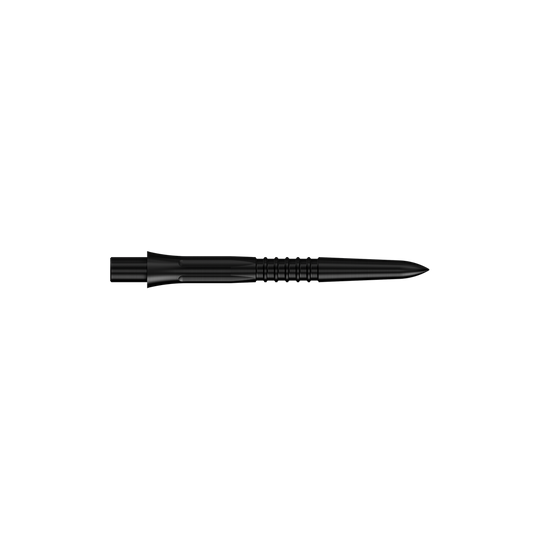 Mission Caliburn EVO Dartspitzen GV1 - Schwarz Schwarze Steeldartspitzen, 26 mm lang. Das Bild zeigt die Misson Caliburn EVO GV1 Dartspitzen.