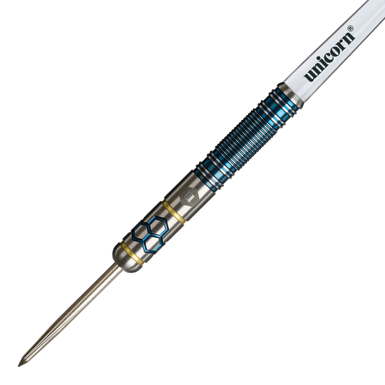 Unicorn Hexium Style 02 Blue & Gold Steeldarts Hier sind die Unicorn Hexium Style 02 Blue & Gold Steeldarts zu sehen. Das Produkt überzeugt durch sein modernes Design.