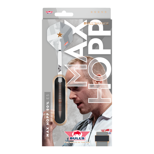 Bulls NL Max Hopp E5 Steeldarts Zu sehen sind die Bulls NL Max Hopp E5 Steeldarts. Diese Steeldarts sind für Präzision und Kontrolle beim Werfen ausgelegt.