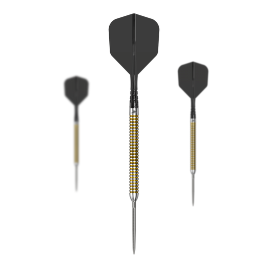 Mission Mike De Decker V2 R2.5 Steeldarts Dies ist ein Produktfoto von Mission Mike De Decker V2 R2.5 Steeldarts. Die Darts werden im Set dargestellt.
