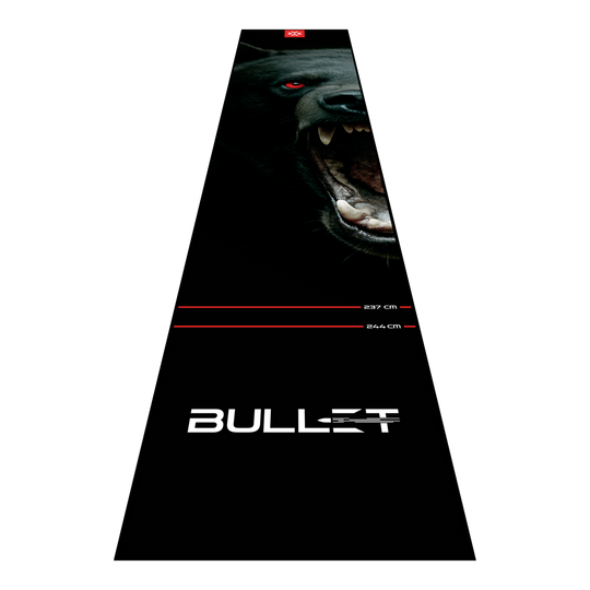 Bullet Shred Dartmatte Hier ist die Bullet Shred Dartmatte abgebildet. Sie schützt den Untergrund und sorgt für ein sicheres Dartspiel.