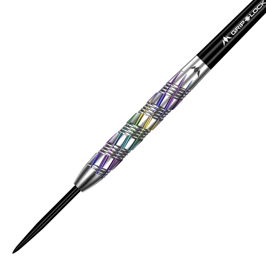 Mission Shuriken Steeldarts Mission Shuriken Steeldarts sind präzise gefertigte Steeldarts. Das Bild zeigt die spezielle Form und das Design dieses Pfeils.