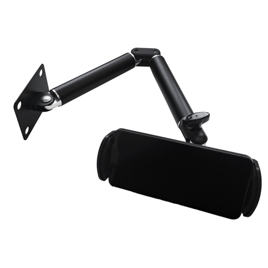 McDart TABFlex Tablet Wandhalterung mit flexiblem Arm Das Bild zeigt die McDart TABFlex Tablet Wandhalterung mit flexiblem Arm. Sie besteht aus schwarzem Metall und hat einen verstellbaren Arm zur Befestigung eines Tablets an der Wand.