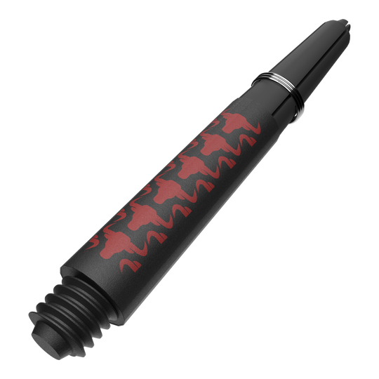 Bulls NL Capo Carbon Shafts - Rot Gezeigt wird ein roter Capo Carbon Shaft in kurzer Ausführung mit 34mm Länge. Das Zubehör eignet sich für den Einbau in Dartpfeile.