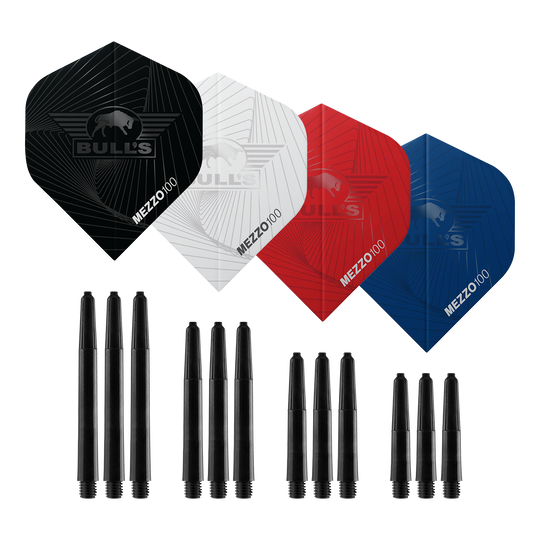 Hier sind die Bulls NL Bundle Of Steel - 4 Sets Brass Steeldarts zu sehen. Das Produkt besteht aus vier Sets Steeldarts aus Messing.