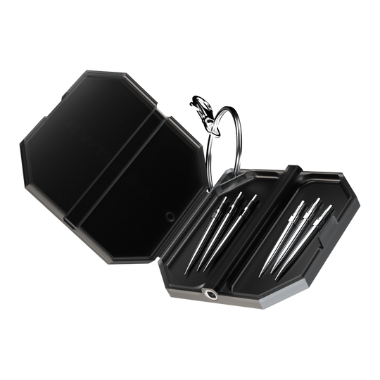 Harrows Premium Quick Point Tool Case Abgebildet ist das Harrows Premium Quick Point Tool Case. Es bietet praktischen Stauraum für Dartzubehör.