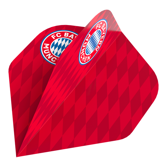 Bulls FC Bayern München Flight Collection - 5 Satz Das Bild zeigt die Bulls FC Bayern München Flight Collection - 5 Satz. Es sind fünf Flights im Stil des Fußballvereins FC Bayern München abgebildet.