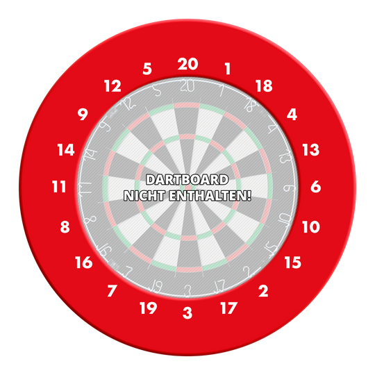 HD Zahlen Dartboard Surround - Eigene Farben Hier ist ein Dartboard Surround in roter Farbe und ohne Logo abgebildet. Die Zahlen sind im HD-Design angebracht.