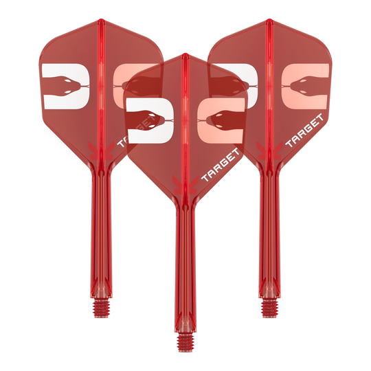 Abgebildet ist ein Dart-Flight-System. Es handelt sich um das Target K-Flex Nathan Aspinall No6 Flight-System mit einer Länge von 33mm in einem Set.