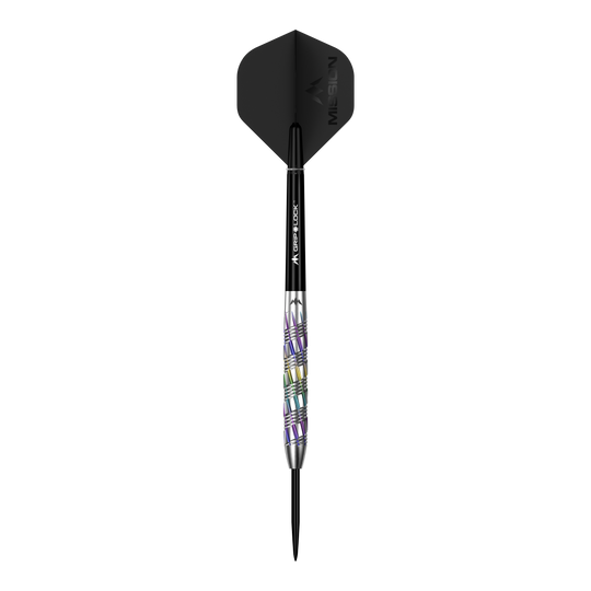 Mission Shuriken Steeldarts Mission Shuriken Steeldarts sind hochwertige Pfeile für das Dartspiel. Auf dem Bild sieht man einen einzelnen Mission Shuriken Steeldart.