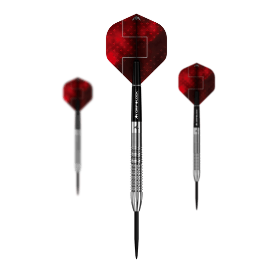 Mission Thomas Junghans Steeldarts - 23g Das Bild zeigt das Set Mission Thomas Junghans Steeldarts - 23g. Es bietet alles, was zum Dartspielen benötigt wird.
