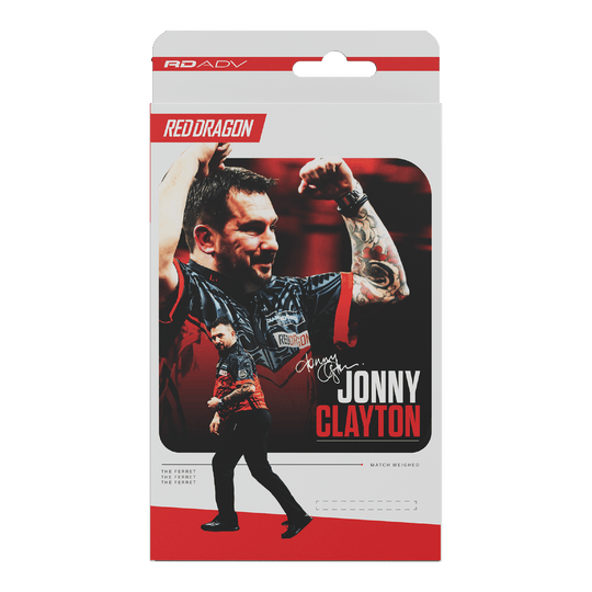 Das Bild zeigt die Red Dragon Jonny Clayton RD-ADV Softdarts - 18g. Ein Softdart ist aus einer leicht anderen Perspektive zu sehen.