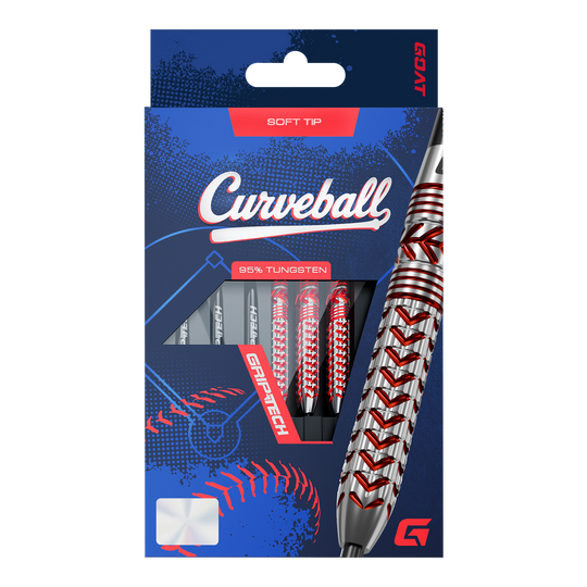 GOAT Curveball Softdarts - 20g Abgebildet sind die GOAT Curveball Tungsten Softdarts - 20g. Die Softdarts sind 20 Gramm schwer und aus hochwertigem Tungsten hergestellt.