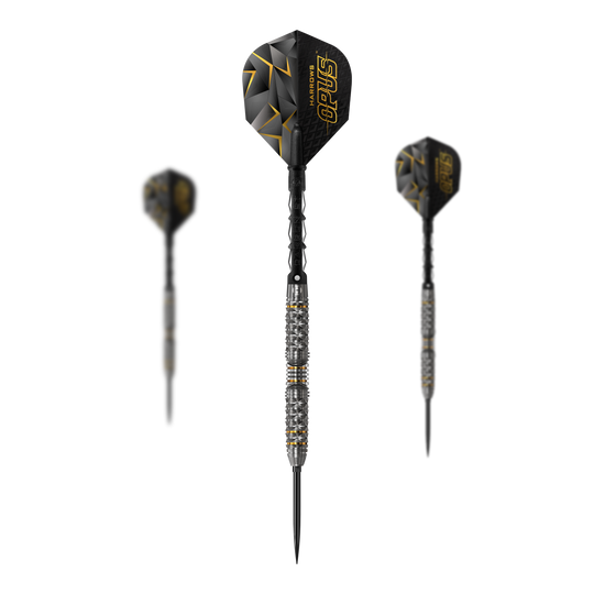 Harrows Opus Quick Point Steeldarts Harrows Opus Quick Point Steeldarts - 23g. Auf dem Bild ist ein Set Steeldarts mit dem Namen Harrows Opus Quick Point zu sehen.