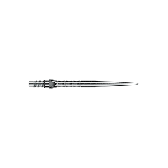 Winmau Switch Point Wave Steeldartspitzen - Silver Effect Ein Bild mit dem Dateinamen Winmau_Switch_Point_Wave_Silver_Effect_Steeldartspitzen_30mm_2. Das Bild zeigt vermutlich silberne Steeldartspitzen mit Wave-Effekt, 30 mm lang.
