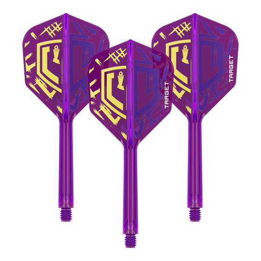 Abgebildet sind die Target K-Flex Luke Littler World Champion 2025 No6 Flights in 33 mm Länge. Es ist ein Set an Dart-Flights für Dartsport.