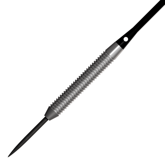 Bulls NL Lightning Orange Steeldarts Das Bild zeigt einen Bulls NL Lightning Orange Steeldart. Der Dart hat eine metallische, gerillte Oberfläche und eine scharfe Spitze.