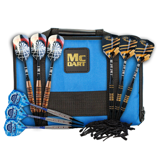 McDart Master Tasche mit 9 Soft Dartpfeilen und Zubehör