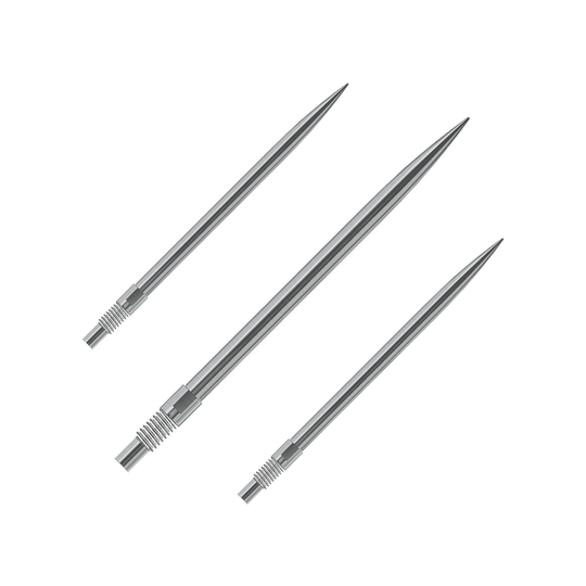 Harrows Quick Point Dartspitzen - Silber Das Bild zeigt vermutlich ein Set silberner Dartspitzen von Harrows, 40mm lang. Der Dateiname lautet 'QP23950_Harrows_QuickPoint_Dartspitzen_Silber_40mm_1Set'.