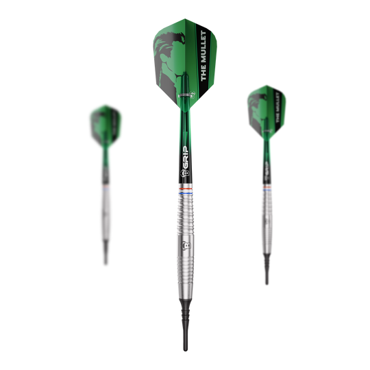 Das Bild stellt ein Set der Bulls Danny Jansen Softdarts mit 20g dar. Ideal für Dartspieler, die leichte Softdarts bevorzugen.