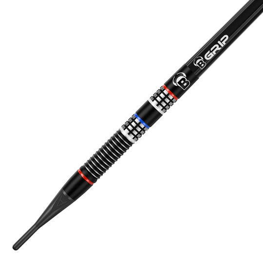 Gezeigt werden Bulls Cor Dekker The Sheriff Softdarts - 20g. Die Softdarts sind ideal für fortgeschrittene Dartsportler und Sammler.