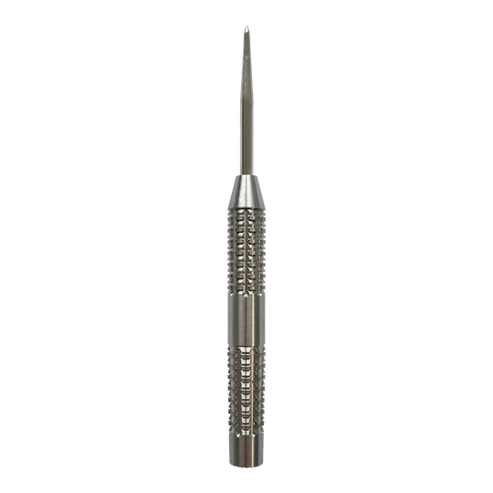 McDart SilverGrip Steeldart Barrels Das Bild zeigt einen McDart SilverGrip Steeldart Barrel. Der Dart ist aus Metall und hat eine strukturierte Grifffläche für besseren Halt.