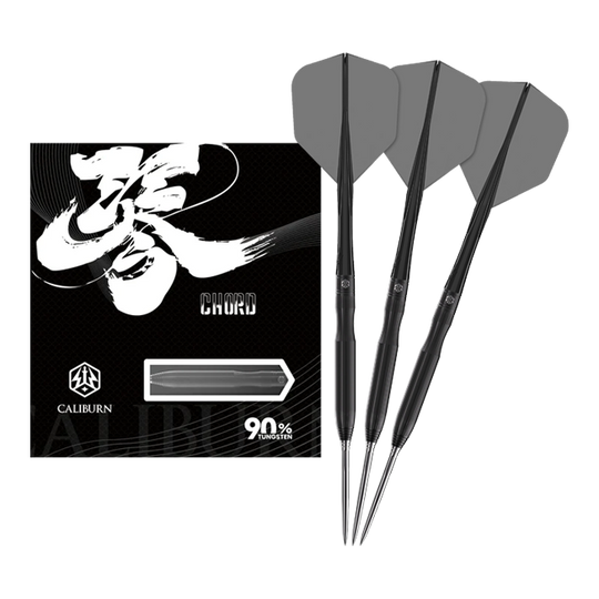 Caliburn Chord C1 Steeldarts - 21,5g Dieses Bild zeigt den Caliburn Chord C1 Steeldart mit 21,5g in voller Länge. Der Pfeil ist klar und detailliert dargestellt.