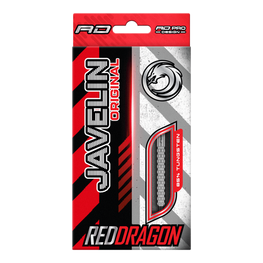 Red Dragon Javelin Steeldarts Auf dem Bild sind die Red Dragon Javelin Steeldarts zu sehen. Diese Darts sind für Präzision und Leistung bekannt.