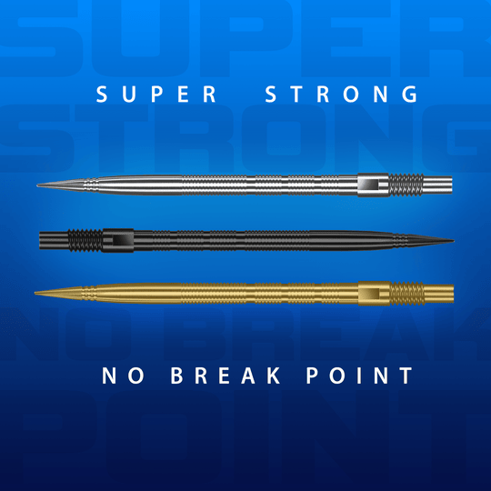 Abgebildet sind Harrows Quick Point Micro Ridge Dartspitzen in Schwarz. Die Oberfläche ist mit feinen Rillen strukturiert.