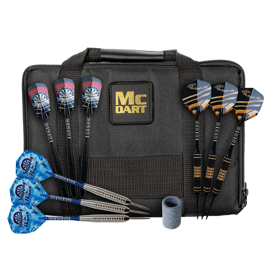 McDart Master Tasche mit 9 Steel Dartpfeilen und Zubehör