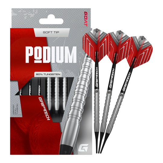 GOAT Podium Silver Softdarts - 18g Zu sehen sind die GOAT Podium Silver Softdarts mit einem Gewicht von 18g. Die Darts sind in Silber gehalten und für den Softdartbereich konzipiert.