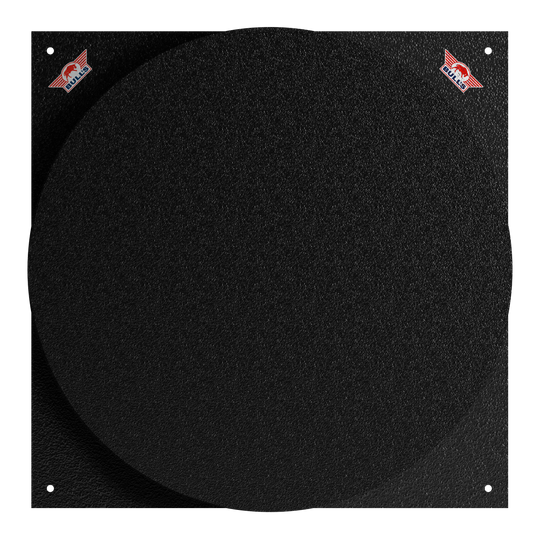 Bulls NL Dartboard Silencer Das Bild zeigt das Produkt "Bulls NL Dartboard Silencer". Es ist eine schwarze, runde Matte mit einer leicht strukturierten Oberfläche.