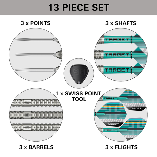 Target Hydro 01 Swiss Point Steeldarts Abgebildet ist das Produkt Target Hydro 01 Swiss Point Steeldarts. Die Steeldarts sind detailreich dargestellt.