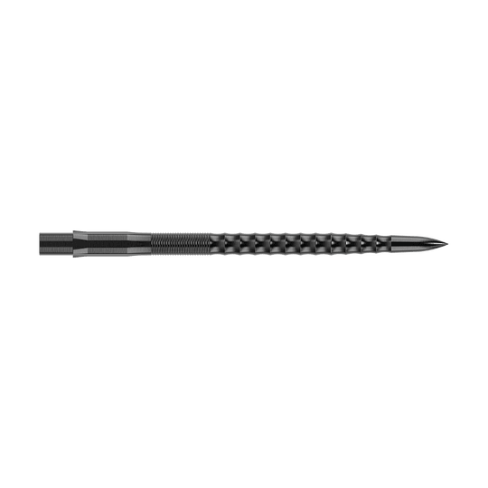 Mission Caliburn EVO Dartspitzen - Ripple - Schwarz - X 2976 Dies ist eine schwarze Steeldartspitze mit einer Länge von 38 mm. Sie hat eine geriffelte und strukturierte Oberfläche für besseren Halt im Dartboard.