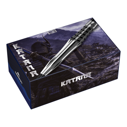 Mission Katana Steeldarts Mission Katana Steeldarts sind auf dem Foto zu sehen. Es zeigt das Aussehen der Steeldarts klar und deutlich.