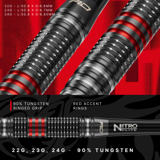 Red Dragon Jonny Clayton RD-PRO Switch Point Steeldarts Hier sieht man die Red Dragon Jonny Clayton RD-PRO Switch Point Steeldarts. Die Pfeile sind aus Metall und mit schwarzen Elementen versehen.