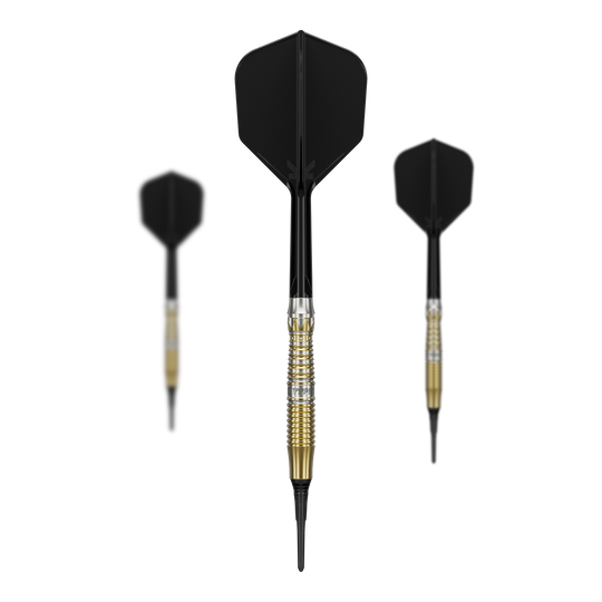 Target Black Marque Enzo Softdarts - 18g Set der Target Black Marque Enzo Softdarts - 18g abgebildet. Das Set beinhaltet mehrere schwarze Softdarts für exaktes Spiel.