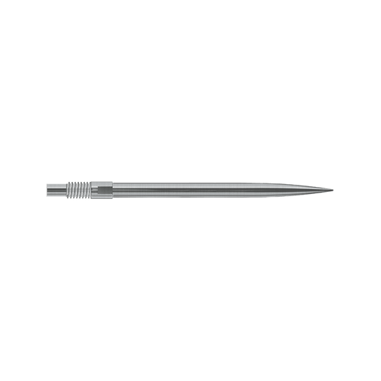 Das Bild zeigt Harrows QuickPoint Dartspitzen in Silber mit einer Länge von 35mm. Die Abbildung gibt einen Eindruck des Produktes.