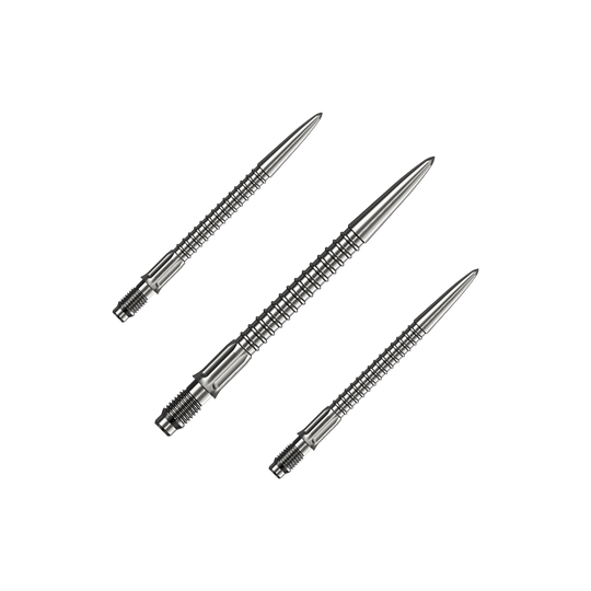 Mission R2.5 Rapid Point GV1 Dartspitzen - Silber Abgebildet ist ein Set Mission R25 Rapid Point GV1 Dartspitzen in Silber mit 30mm Länge. Das Set eignet sich als Zubehör für Dartspieler.